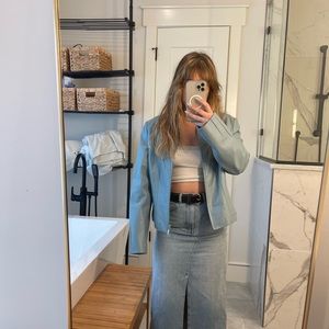 Danier light blue vintage leather jacket